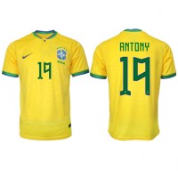 Moški Nogometni dresi Brazilija Antony #19 Domači SP 2022 Kratek Rokav